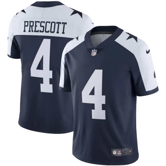 mens nike dak prescott navy dallas cowboys alternate vapor limited jersey